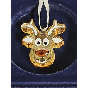 Swarovski Crystal Gingerbread Reindeer Joyful Ornament, Brown, 5533944